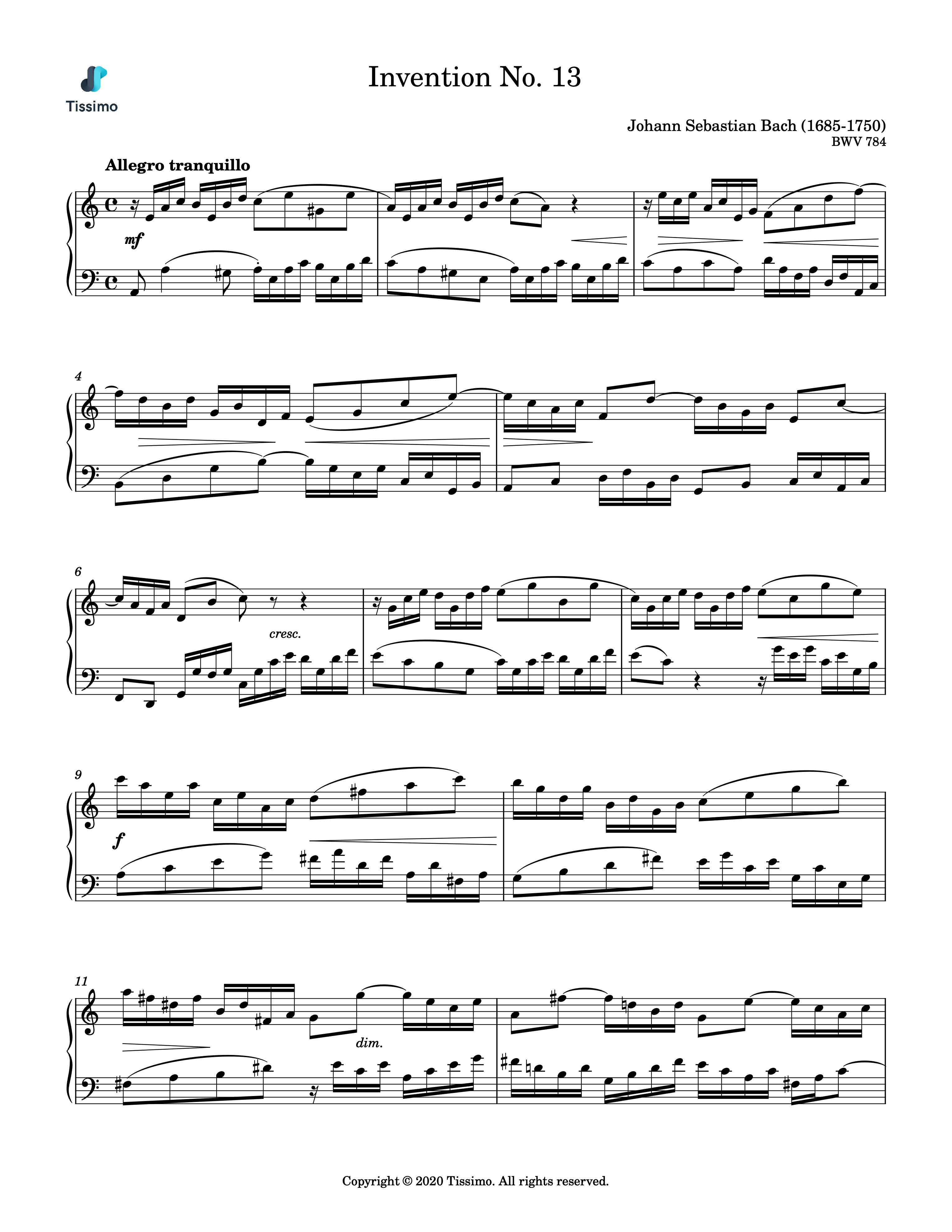 Invention No. 13, BWV 784
