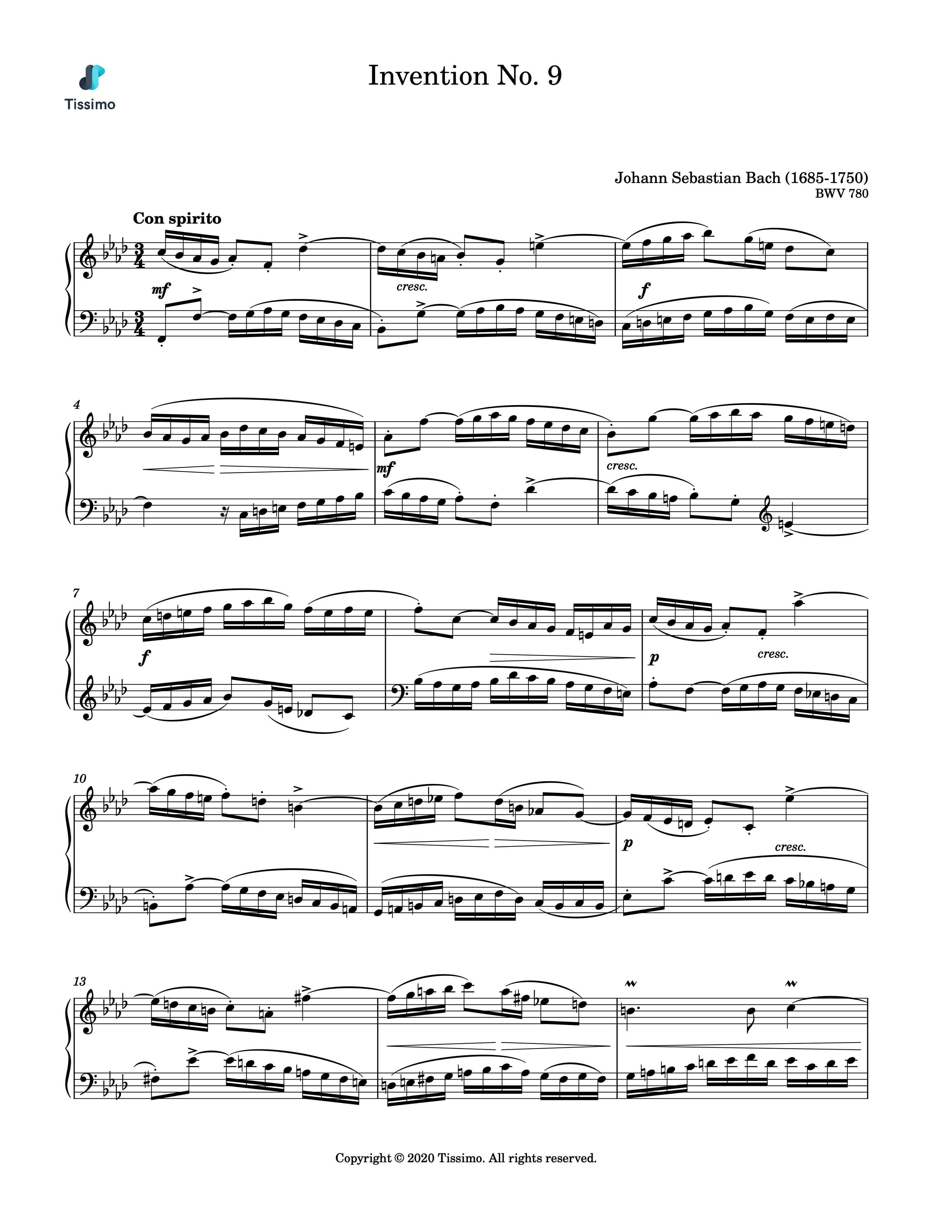 Invention No. 9, BWV 780