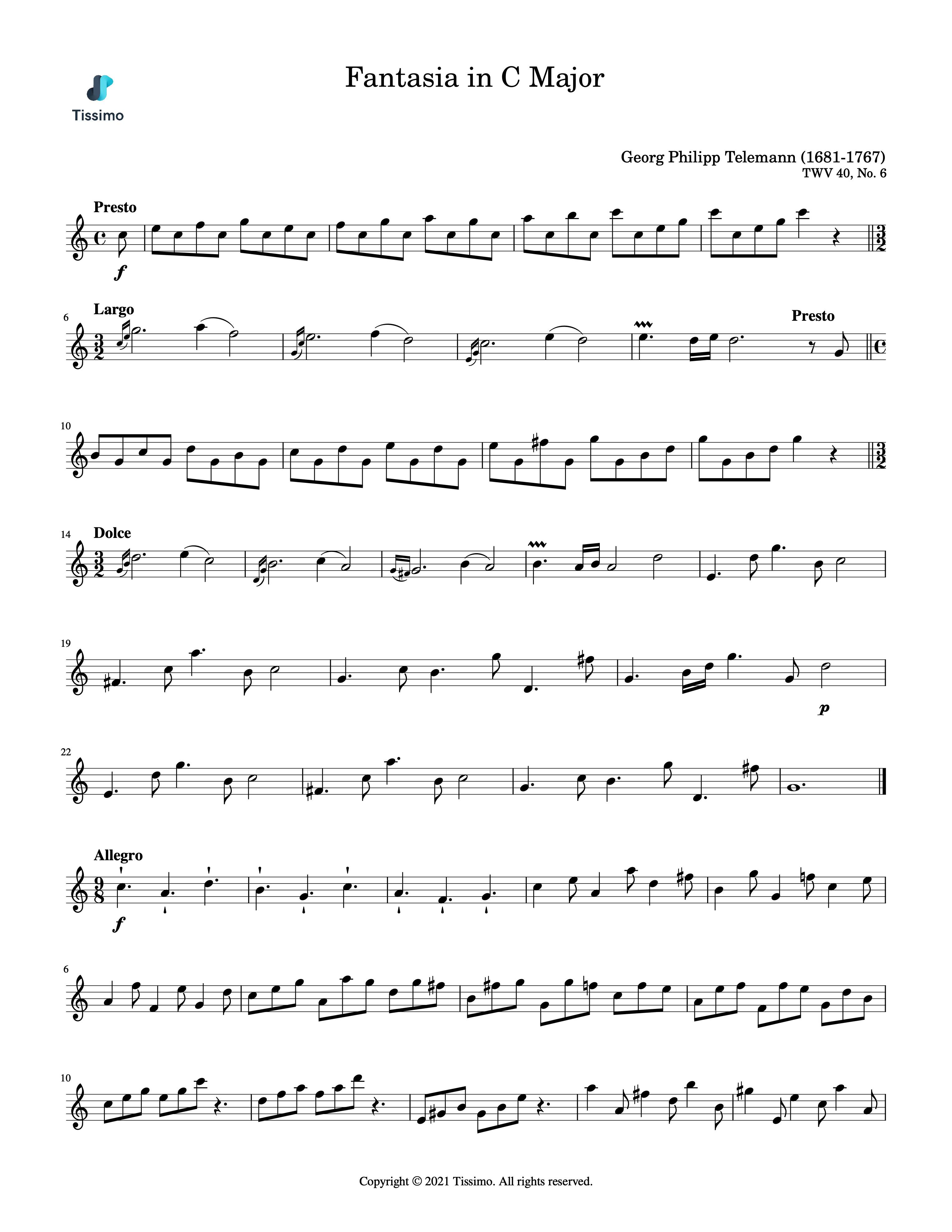 Fantasia in C Major, TWV 40, No. 6