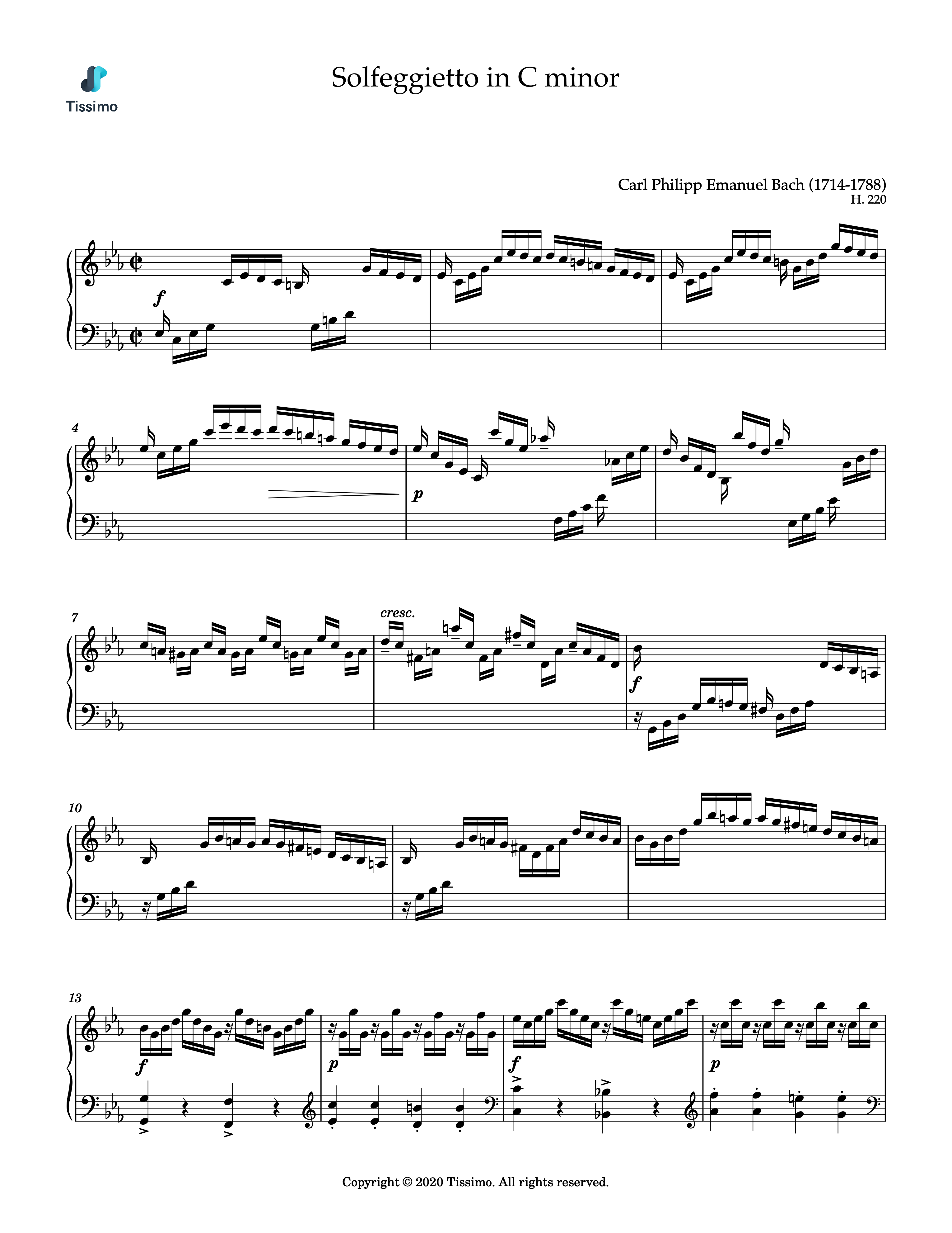 Solfeggietto in C minor, H. 220