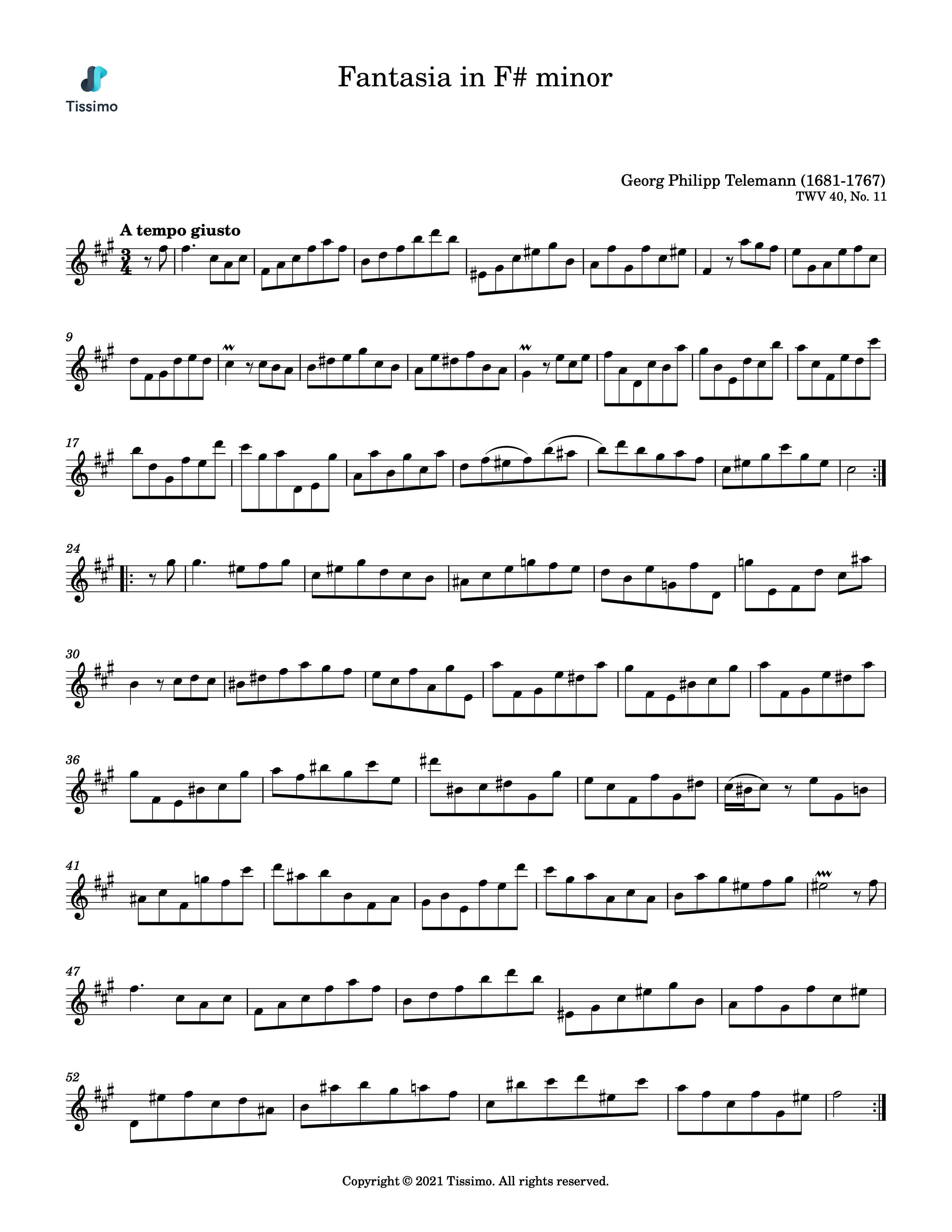Fantasia in F# minor, TWV 40, No. 11