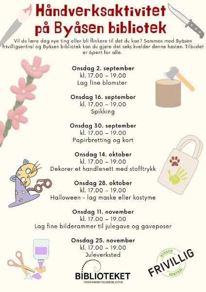 Håndverksaktiviteter på Byåsen bibliotek