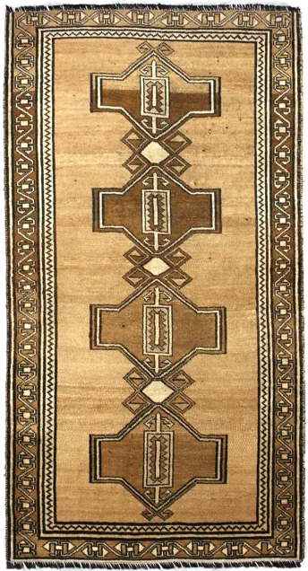 Handmade Persian rug of Baluch style in dimensions 220 centimeters length by 120 centimetres width with mainly Brown colors