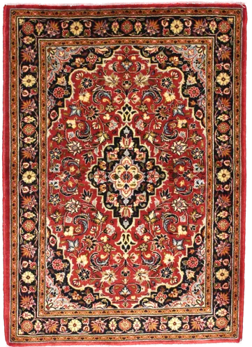 Handmade Persian rug in dimensions 146 centimeters length by 105 centimetres width with mainly Red and Yellow colors