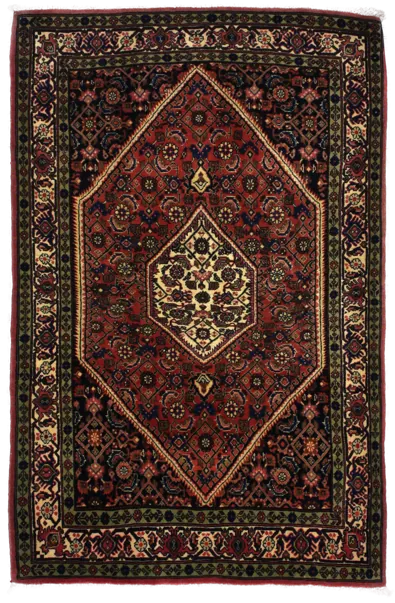 Handmade Persian rug in dimensions 172 centimeters length by 112 centimetres width with mainly Green and Brown colors
