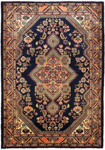 Handmade Persian rug in dimensions 150 centimeters length by 106 centimetres width