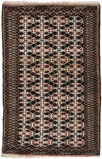 Handmade Persian rug in dimensions 117 centimeters length by 76 centimetres width with mainly Brown colors