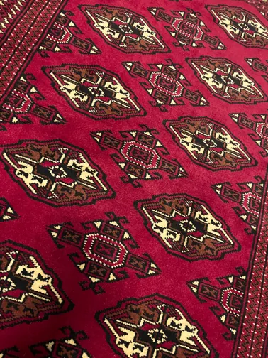 Close-up on the rug's texture