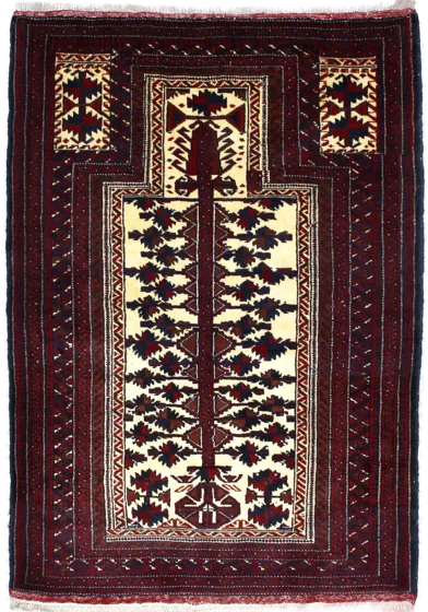 Handmade Persian rug of Turkoman style in dimensions 160 centimeters length by 115 centimetres width with mainly Beige and Brown colors