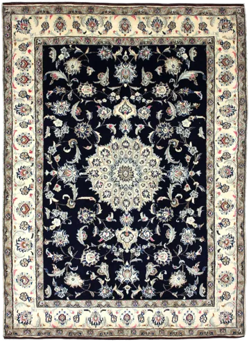 Handmade Persian rug of Nain style in dimensions 232 centimeters length by 168 centimetres width with mainly Blue colors