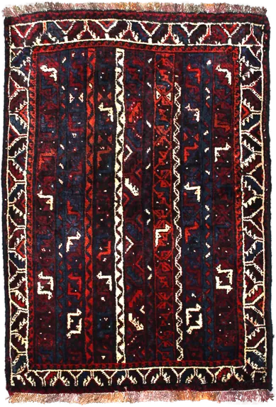 Handmade Persian rug in dimensions 128 centimeters length by 90 centimetres width with mainly Beige and Red colors