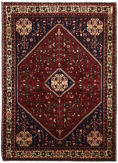 Handmade Persian rug in dimensions 152 centimeters length by 109 centimetres width with mainly Beige and Red colors