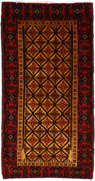 Handmade Persian rug in dimensions 176 centimeters length by 91 centimetres width