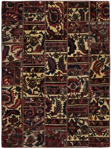 Handmade Persian rug of Patchwork style in dimensions 207 centimeters length by 150 centimetres width