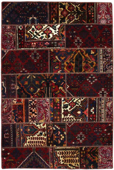 Handmade Persian rug of Patchwork style in dimensions 207 centimeters length by 136 centimetres width