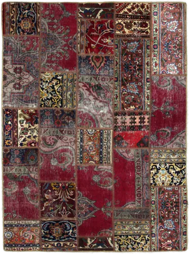 Handmade Persian rug of Patchwork style in dimensions 206 centimeters length by 151 centimetres width