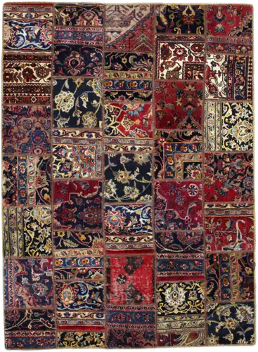Handmade Persian rug of Patchwork style in dimensions 206 centimeters length by 150 centimetres width