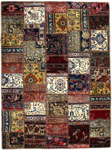 Handmade Persian rug of Patchwork style in dimensions 202 centimeters length by 150 centimetres width