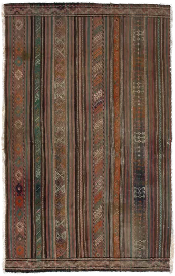 Handmade Persian rug of Sumak style in dimensions 189 centimeters length by 116 centimetres width