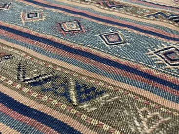 Close-up on the rug's texture