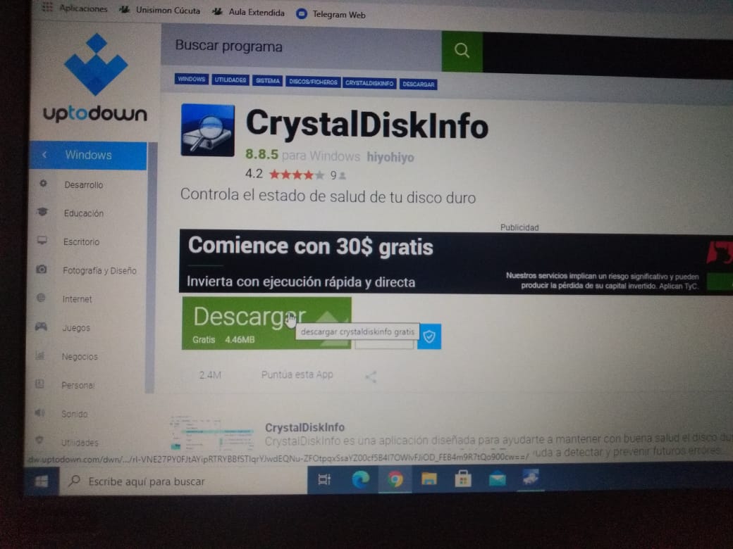 Descargar CrystalDiskInfo desde uptodown