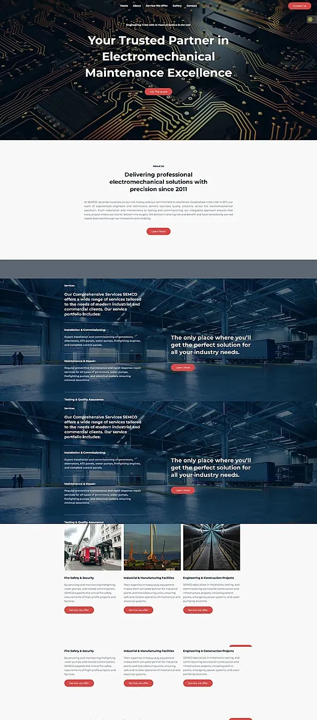 Sahara Electromechanical Full Website Screenshot