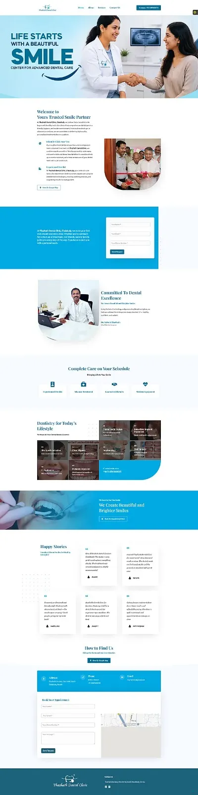 Thazhath Dental Clinic Full Website Screenshot
