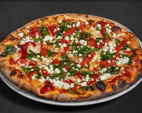 Spinach & Roasted Red Pepper Pizza