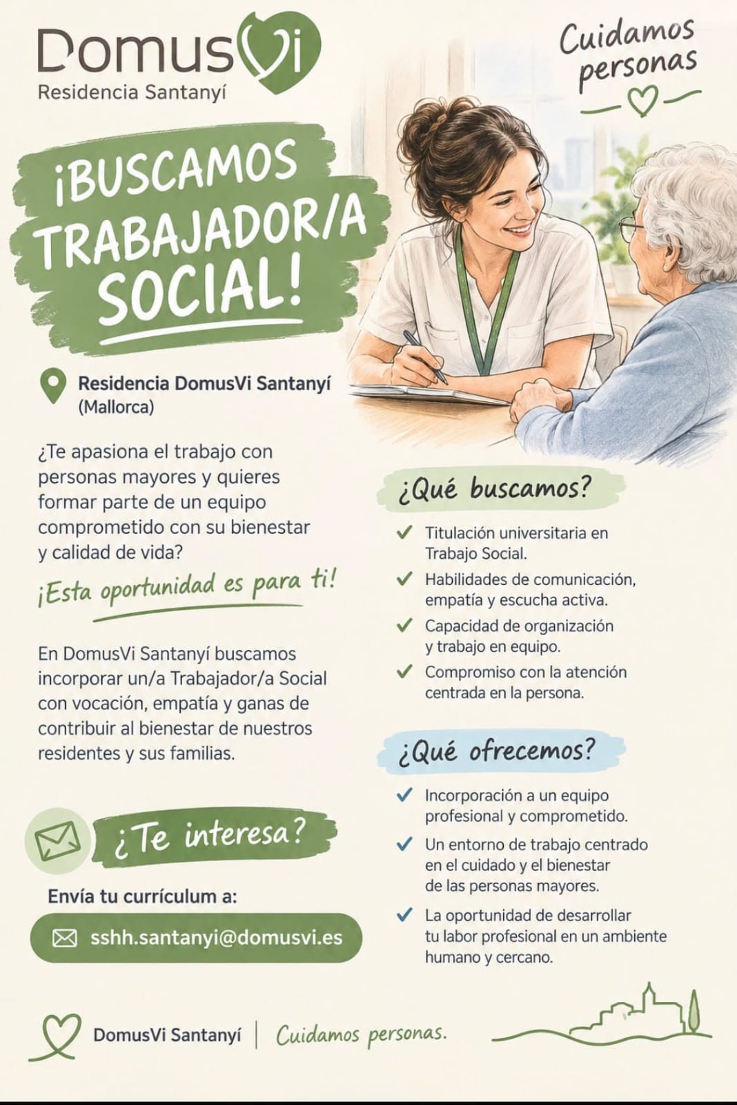 Trabajador/a Social – Residencia DomusVi Santanyí (Mallorca)