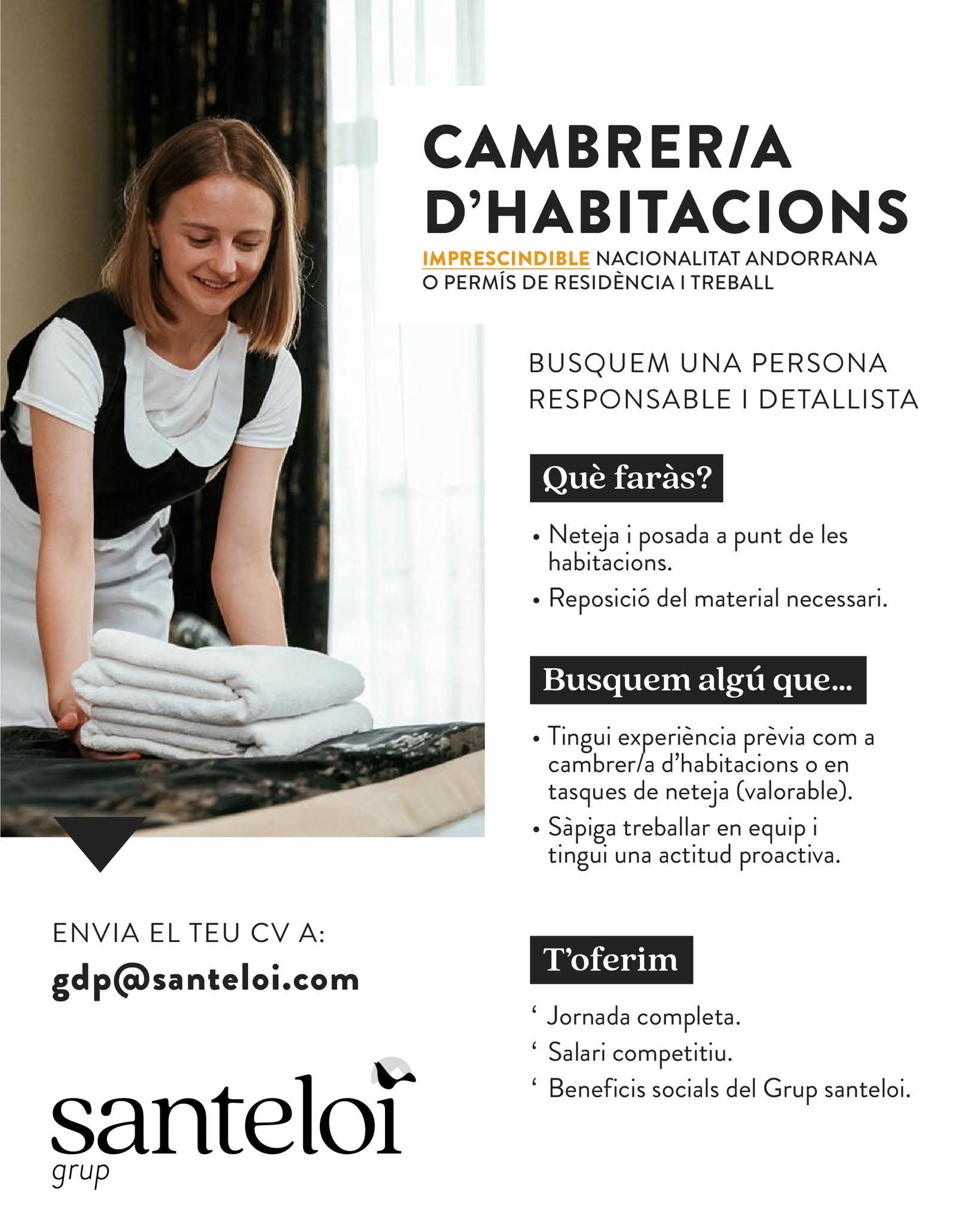 Camarero/a de pisos – Jornada completa