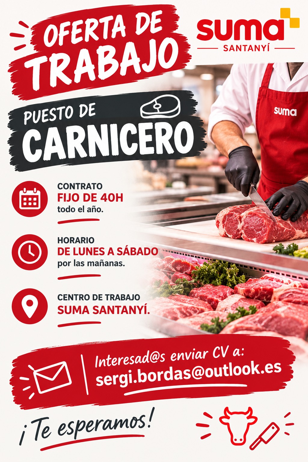Carnicero/a – Contrato fijo de 40 horas