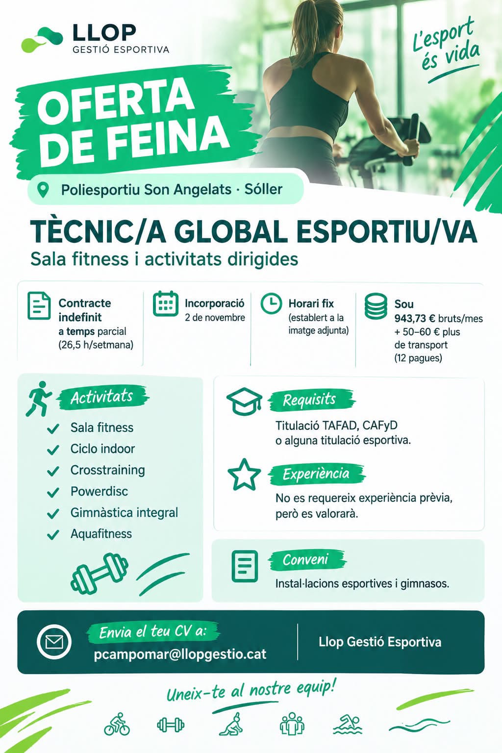 Técnico/a Deportivo/a – Fitness y Actividades Dirigidas | Sóller