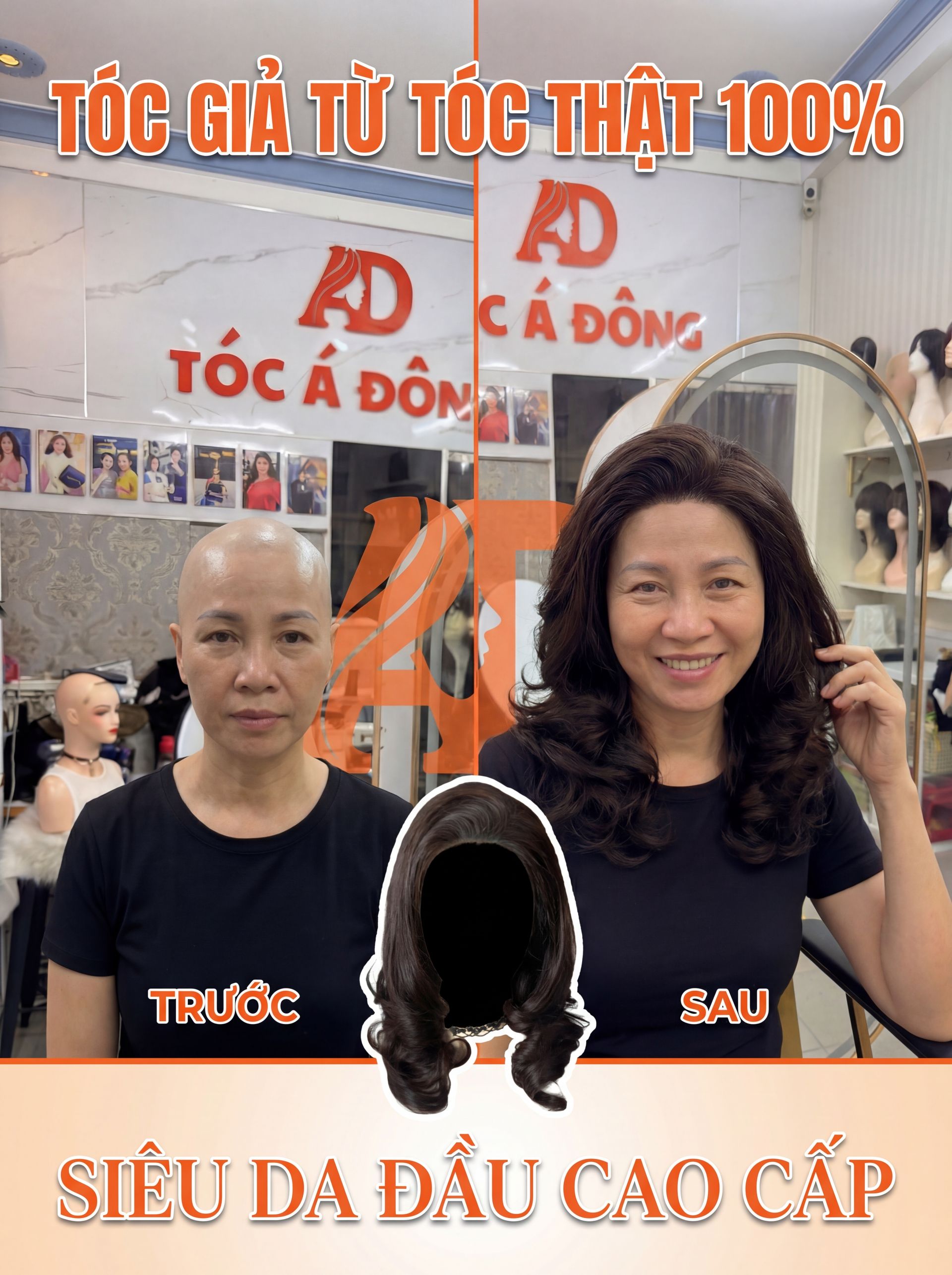Tóc Giả Nữ Cao Cấp - Tóc Á Đông