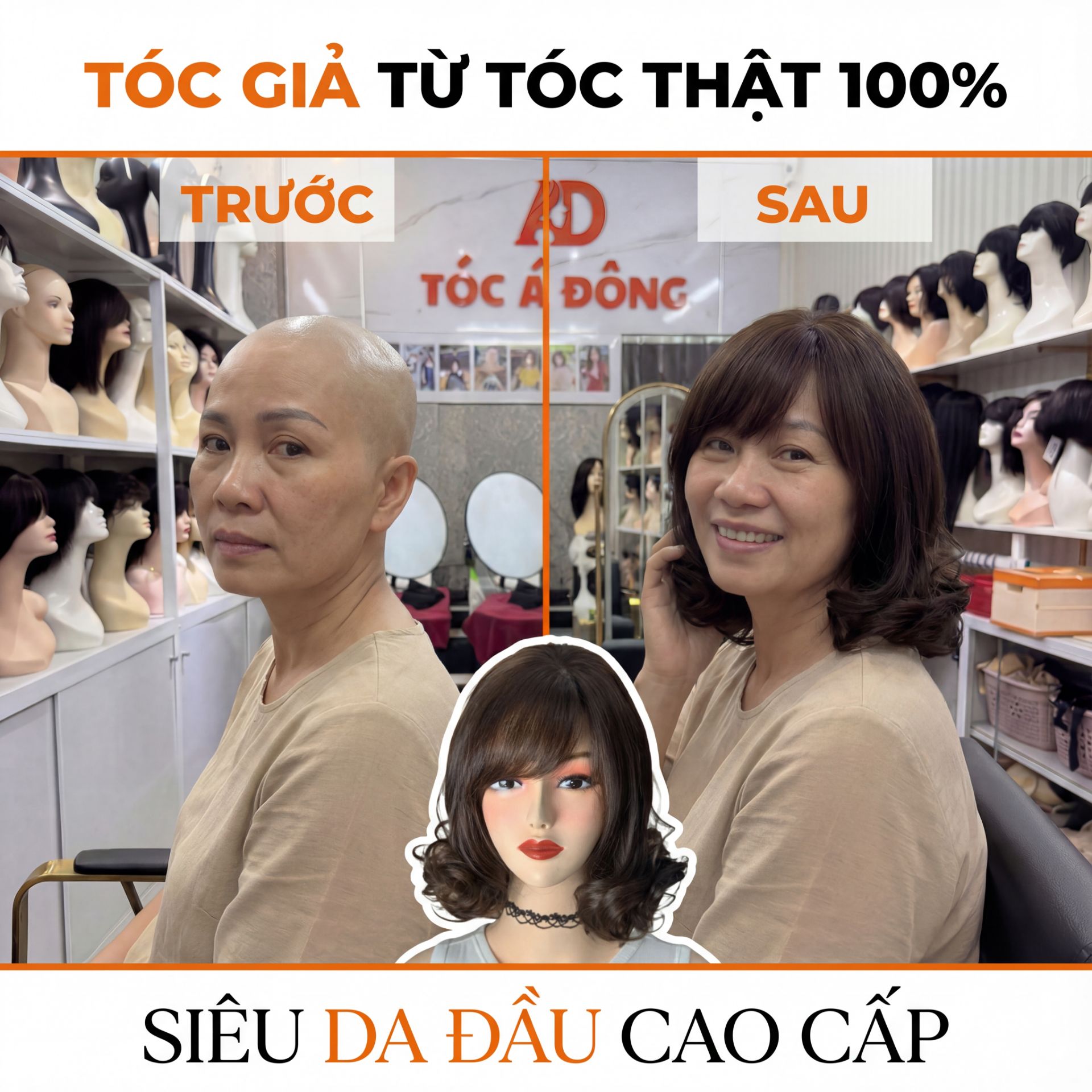 Tóc Giả Làm Từ Tóc Thật - Tóc Á Đông
