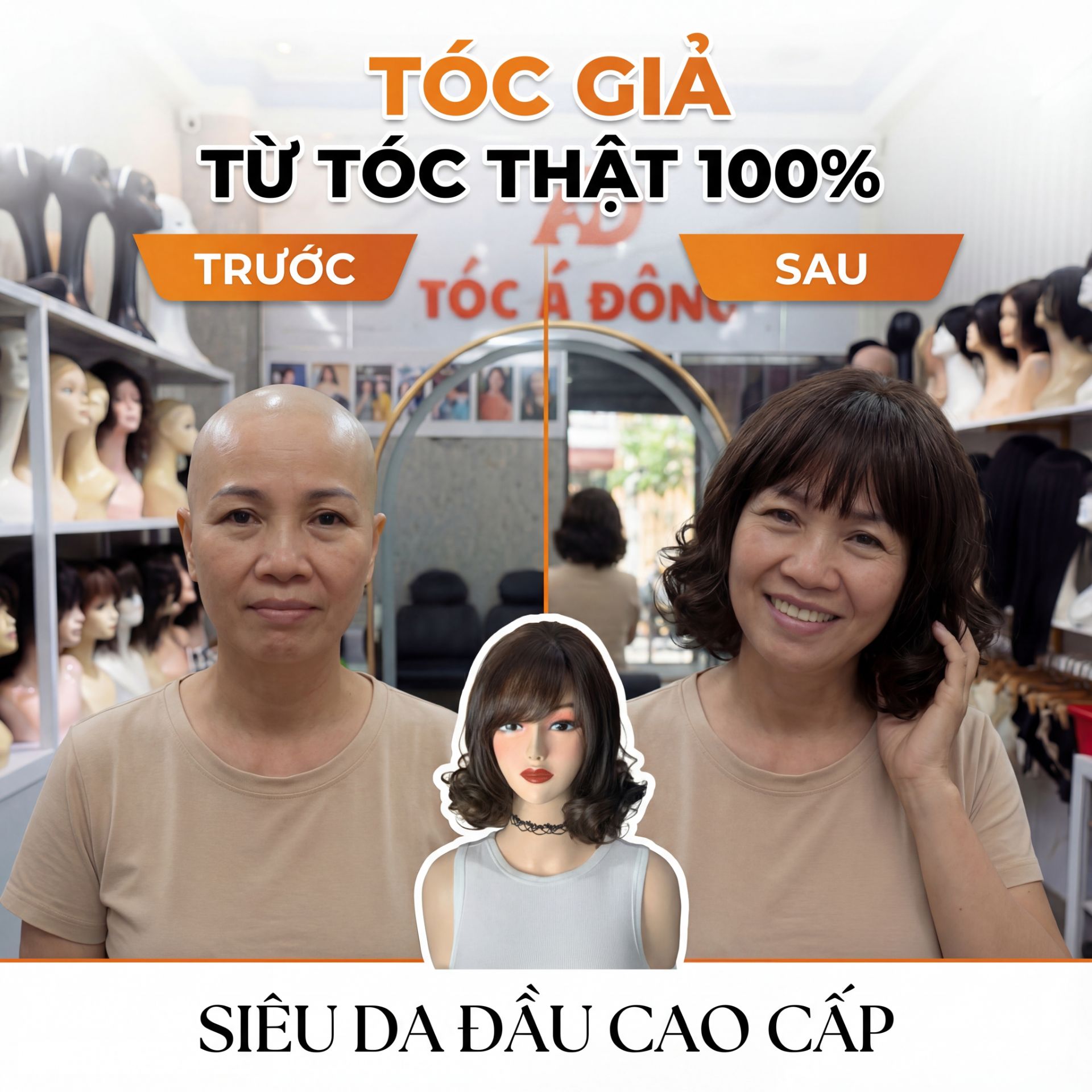 Làm Tóc Giả Từ Tóc Thật - Tóc Á Đông