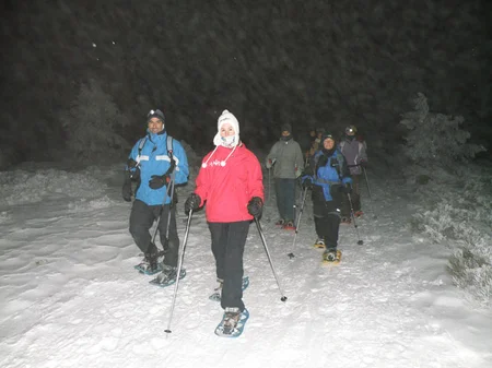 Raquetas de nieve: Lunada por Siete Picos, Puerto de Navacerrada