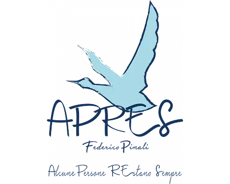 Il logo di APRES, con un uccello sopra il testo.