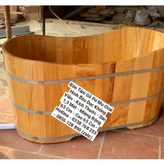 Bồn Tắm Gỗ Thông Bo Viền