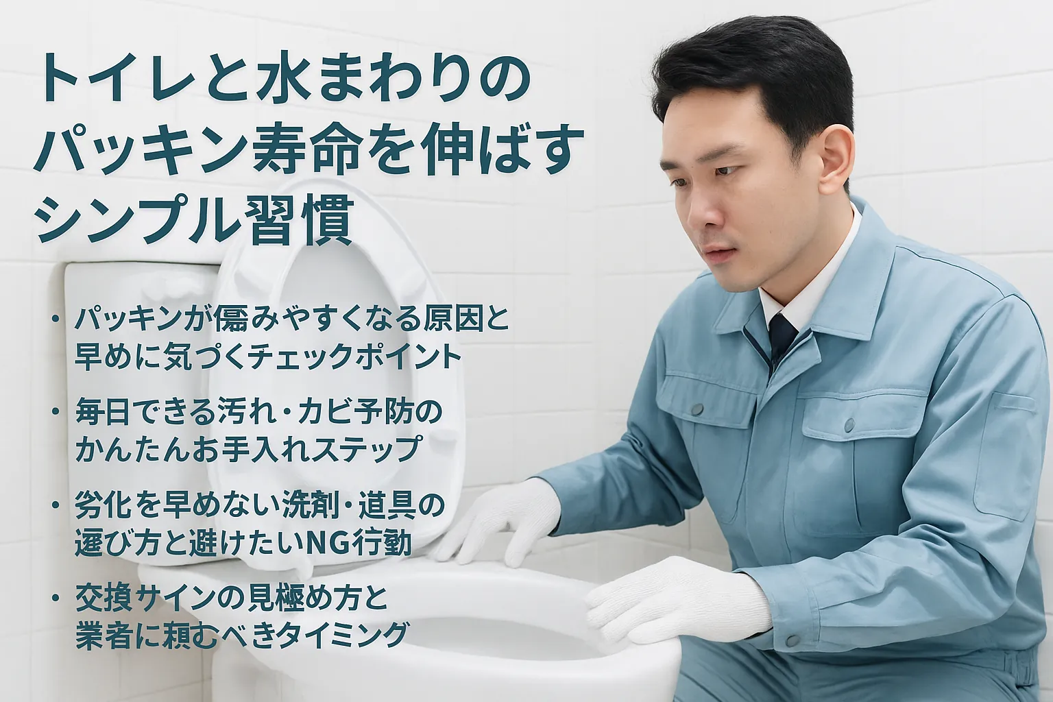 【トイレ詰まり】トイレと水まわりのパッキン寿命を伸ばすシンプル習慣