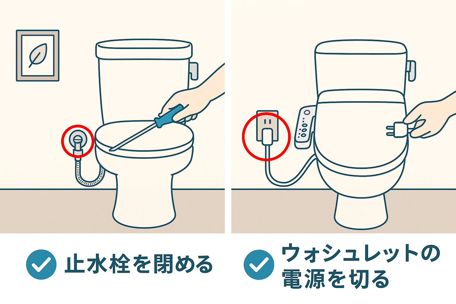 ✅ トイレの水が止まらないときのタンク内部品の交換手順🪠