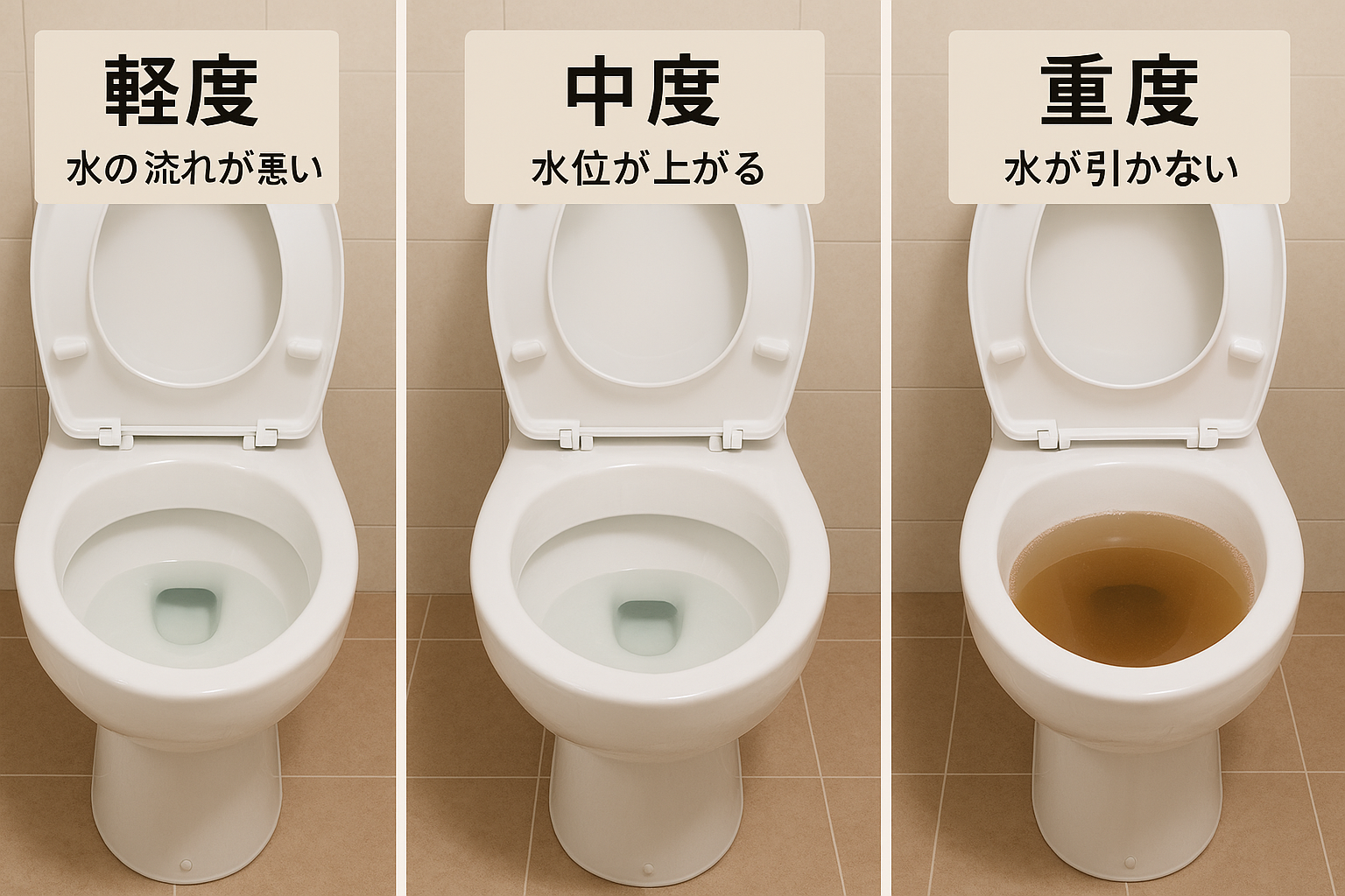 つまりの軽度・中度・重度の見分け方