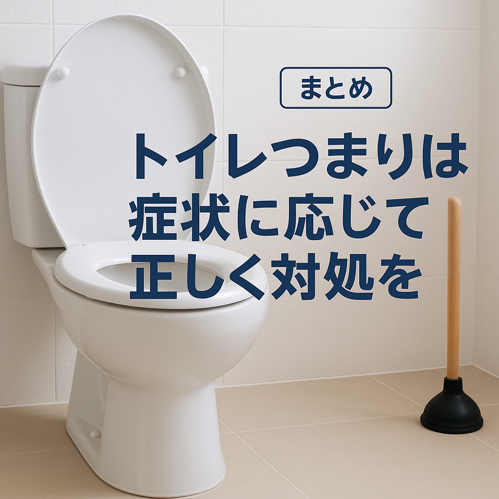 まとめ｜トイレつまりは症状に応じて正しく対処を