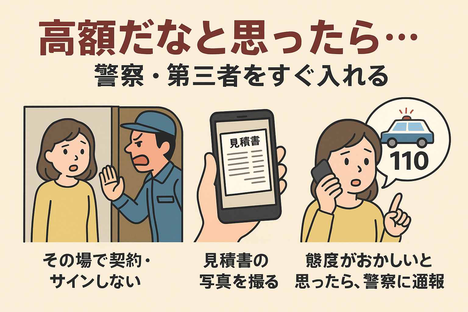 「高額だな」と感じた瞬間にやること：警察・第三者をすぐ入れる
