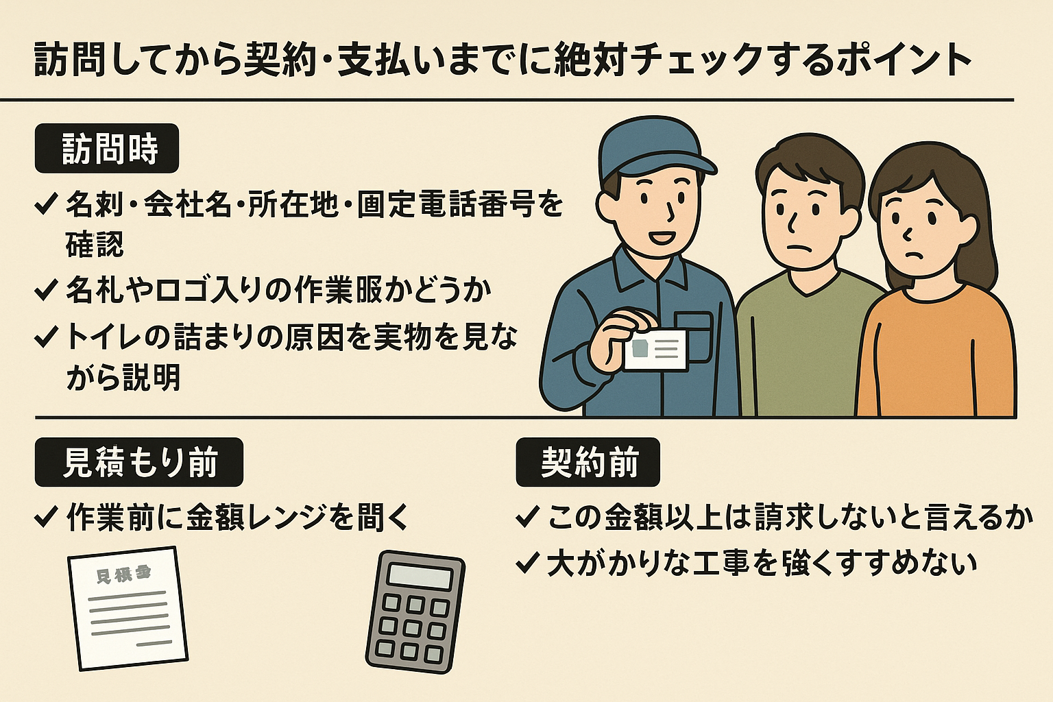 訪問してから契約・支払いまでに絶対チェックするポイント