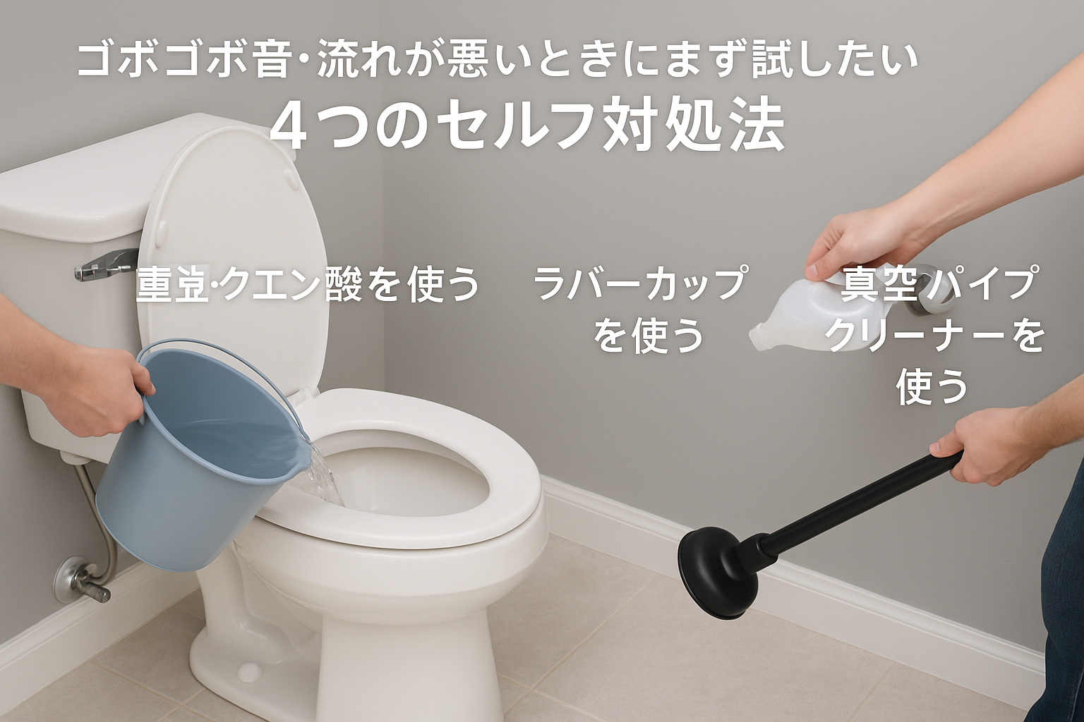 トイレからゴボゴボ音…流れが悪い原因とつまりの直し方まとめ