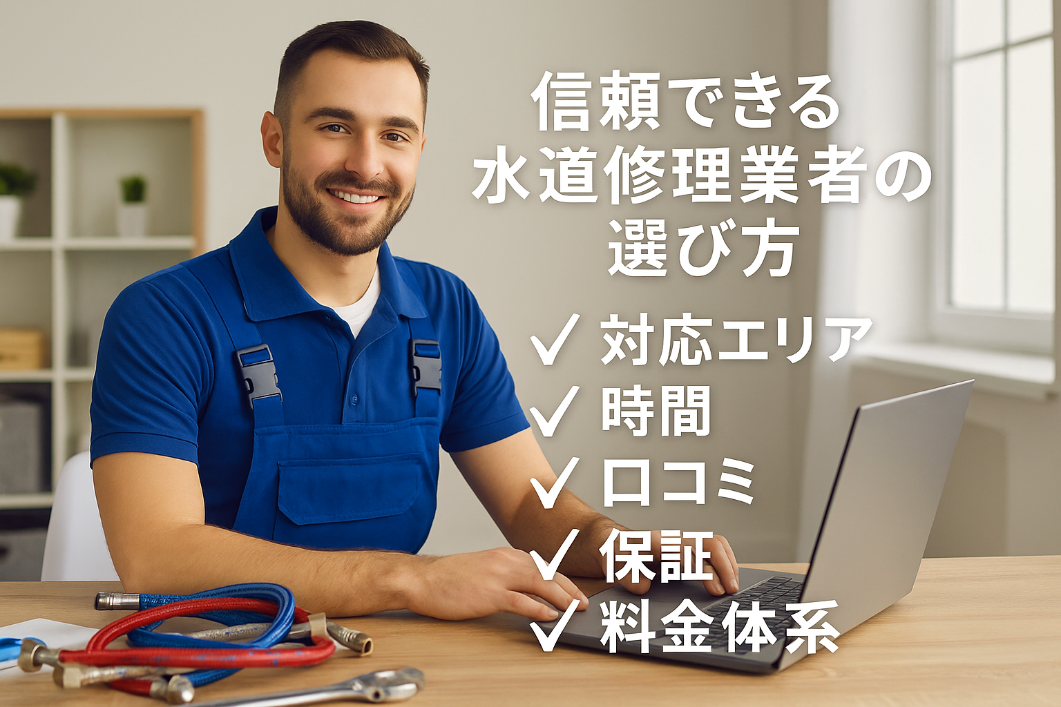 信頼できる水道修理業者の選び方（対応エリア・時間・口コミ・保証・料金体系）