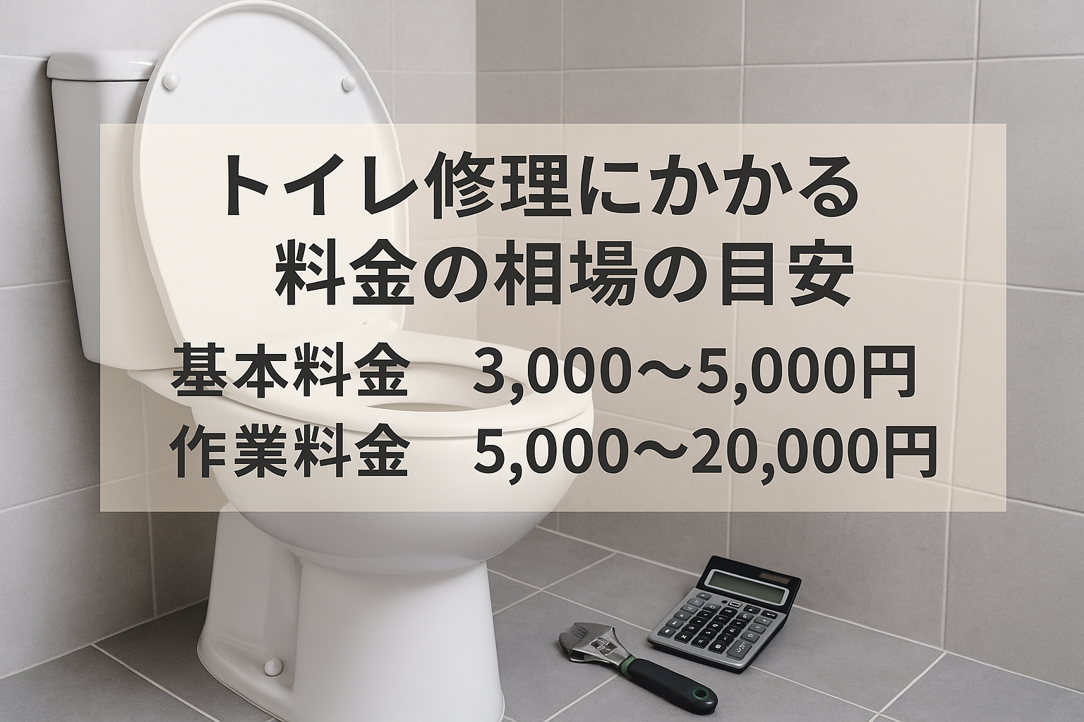 トイレ修理にかかる基本料金・作業料金の相場の目安