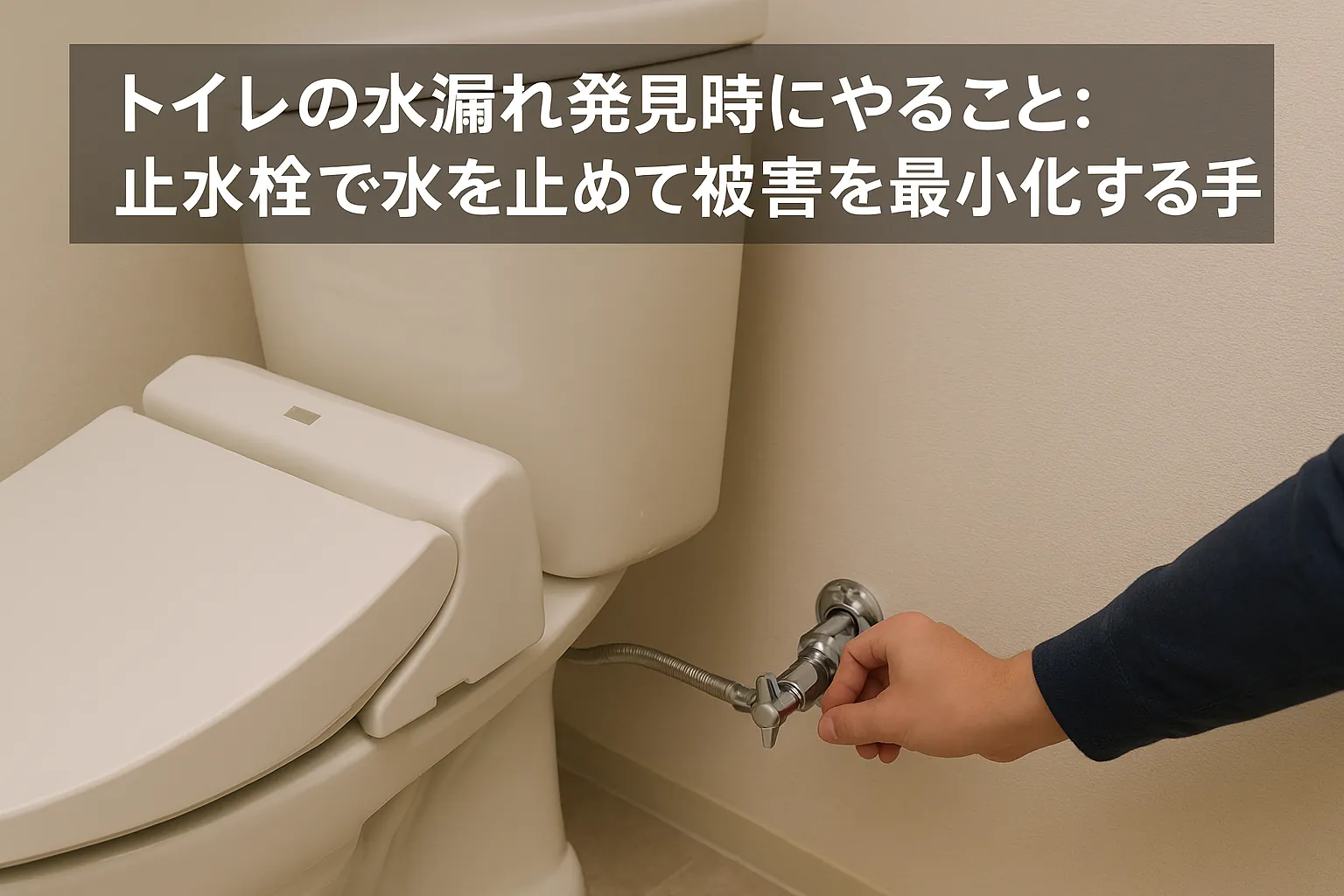 【トイレ詰まり】トイレの水漏れ発見時にやること:止水栓で水を止めて被害を最小化する手順