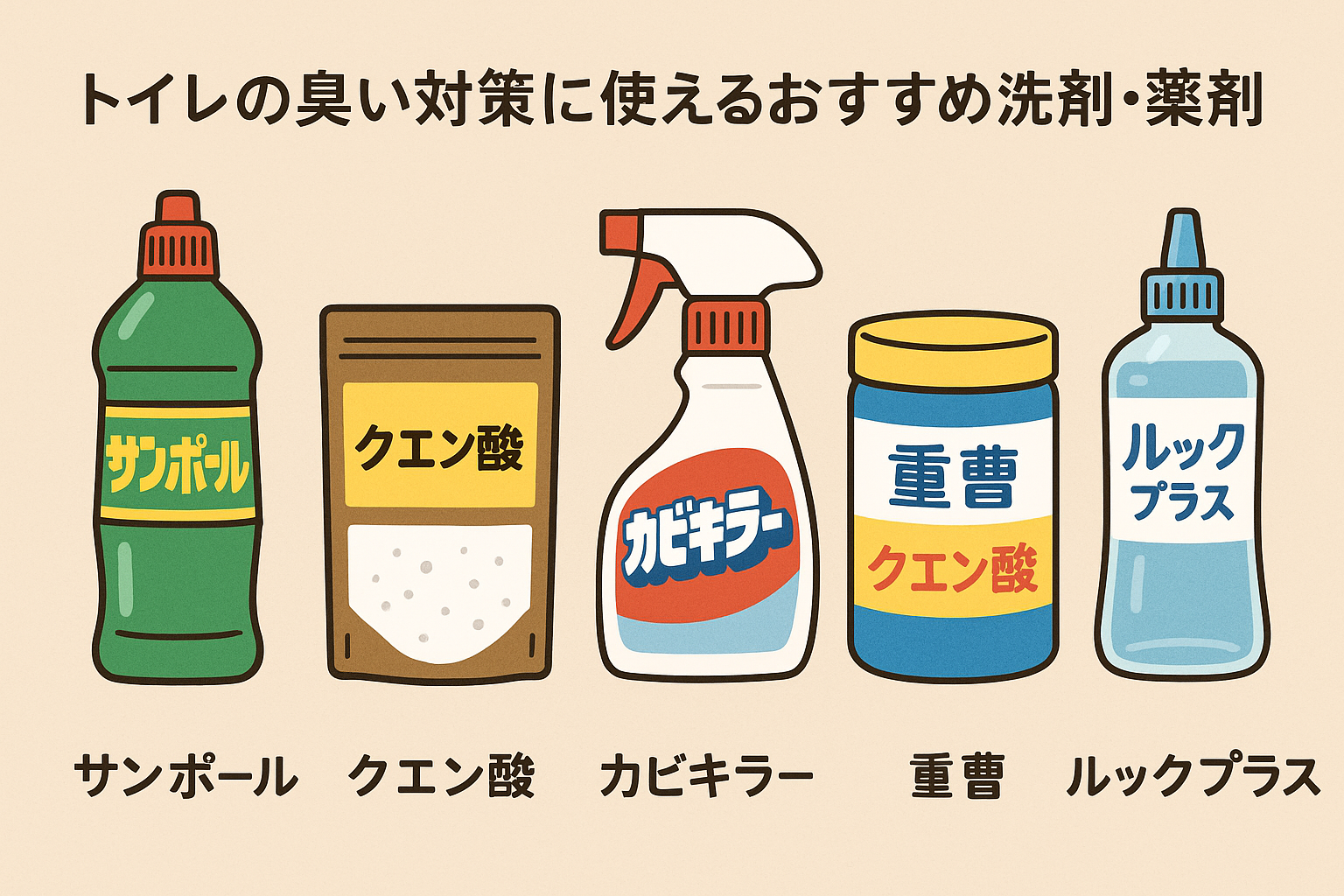 トイレの臭い対策に使えるおすすめ洗剤・薬剤