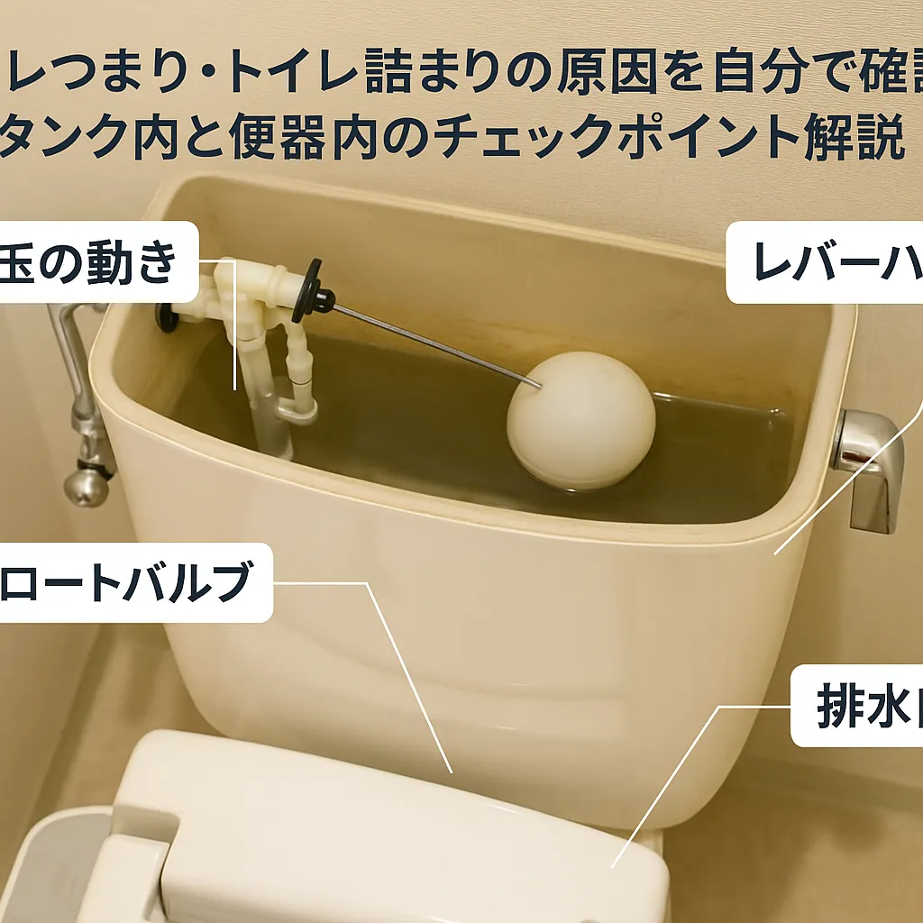 自分で点検できるタンク内・便器内のチェックポイント